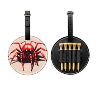 Cute Little red Spider Black Printed Golf tee Storage Bag - Portable Design, Easy to Organize tee