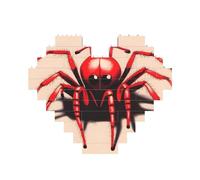 Cute Little red Spider Building Brick Block Puzzle Heart Shaped, Personalized Picture Puzzles Photo Jigsaw Puzzles for Adults 3D Micro Building Blocks for Home Decor Bricks Set
