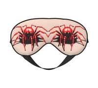 Cute Little red Spider Prints Double-Sided Eye Mask Adjustable Design Light-Blocking and Breathable Suitable for Rest and Travel.