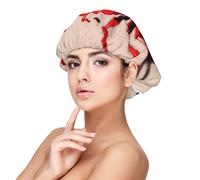 Cute Little red Spider Satin Sleep Cap for Adults - Hair Protection and Comfort, Black, One size