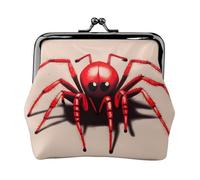 Cute Little red Spider Women’s Small Coin Purse,Rectangle Kiss Lock Coin Pouch, Pocket-Sized, Mini Coin Purse for Women
