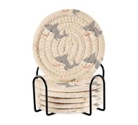 Cute Little Sharks Patterns Coasters Absorbant Coasters for Dining Table with Holder Set of 6 Minimalist Coaster Cup Coaster for Tabletop Protection Home Decor