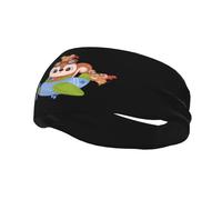 Cute Little Squirrel and Mouse Flying with The Plane Headbands Men Women Non Slip Wicking Sports Sweatband for Gym Basketball Yoga Hairbands