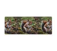 Cute Little Squirrel Pattern Extra Large Mouse Pad 12x31.5in for Office, Gaming, and Learning - Durable, Comfortable, and Environmentally Friendly