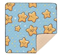 Cute Little Star Pattern Baby Play Mat for Floor, 50x50 inch Playpen Mat,Thicken Soft Non-Slip Tummy Time Mat for Toddlers and Infants