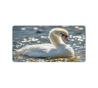 Cute Little Swan Desk Mat Fashion Large Mouse Mat Non-Slip Rubber Mice Pad Waterproof Desk Blotter Pad for Computer Keyboard Laptop, Home Office Accessories 23.6" X 11.8"