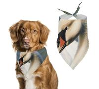Cute Little Swan Dog Bandana Triangle Dog Scarf Washable Polyester Dog Bibs Cute Pet Bandana for Medium Large Dogs Puppy and Cats