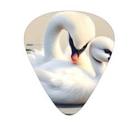 Cute little swan Guitar Picks 12 Pack Assorted Thickness-0.46mm 0.71mm 0.96mm Medium Thin Heavy Celluloid Style Picks for Acoustic Electric Guitar Ukulele