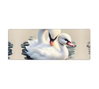 Cute Little swan Mouse Pad 11.8x31.5 in. Non-Slip Base for RGB Keyboard, Mouse and Laptop, Suitable for Gaming and Office.