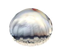 Cute little swan One Size Double-layer shower cap prevents hair from getting tangled during showering and skincare.