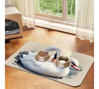 Cute little swan Pet Absorbent Leather Placemat 40x60cm Beautiful Design Cat and Dog Bowl Mat Portable Storage