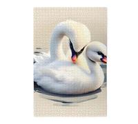 Cute little swan Picture puzzle.Wooden Jigsaw Puzzle for Adults Kids, Challenging jigsaw puzzle decorations