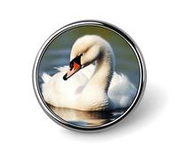 Cute Little Swan Round Button Pin 1 Inch Metal Brooch Lightweight Lapel Badge with Smooth Edges Fade-Resistan Decorative Pin for Daily Outfits Backpacks Jackets And Gifts