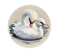 Cute Little Swan Round Non-Slip Rubber Mouse Pad- Durable and Comfortable for Office, Gaming, and Learning 8in