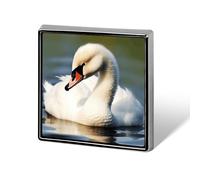 Cute Little Swan Square Lapel Pin, Lightweight Aluminum Brooch Pins, Personalized Metal Badge Exquisite Fashion Pin Badge for Jackets Hat Bag Shirts Clothes Daily Wear & Gift