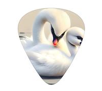 Cute Little Swanguitar Plectrum 12 Piece Set, 3 Thicknesses With Case For Bass Guitar, &Electric Guitar And More.