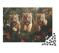 Cute Little Tiger,Green JungleJigsaw Puzzles 1000 Pieces for Adults Puzzle Educational Games