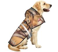 Cute Little Tiger Waterproof Dog Raincoat And Rain Jacket For Small Medium Large Dogs With Reflective Stripes And Adjustable Belly Strap