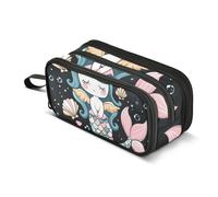 Cute Little Unicorn Pencil Case, Large Capacity Pen Bag for Boys Girls 3 Compartment Pencil Pouch Students Stationery Organizer Marker Case for School Office Work