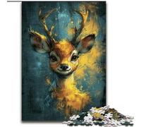 Cute Little Yellow Deer Puzzles for Adults Teens 1000pc Puzzle, Challenging Game And Family Play with Matching Poster And Trivia Sheet (26x38cm)