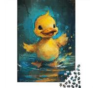Cute Little Yellow Duck Puzzle Brain Teaser Premium Cardboard Jigsaw Puzzle for Kids And Adults Age 12 Years Up 300pcs (40x28cm)