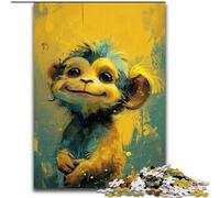 Cute Little Yellow Monkey Puzzles for Adults Teens 1000pc Puzzle, Educational Games Home Decoration Birthday Present, Gifts, Wall Art (50x75cm)