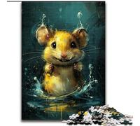 Cute Little Yellow Mouse 1000 Piece Jigsaw Puzzle for Adults And Teenagers, Toys Educational Games Stress Relieving Wishlist with Santa Claus (26x38cm)