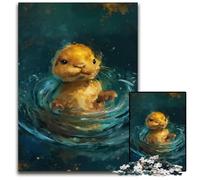 Cute Little Yellow Otter 1000-Piece Jigsaw Puzzle Difficult Puzzles for Adults Perfect for Christmas, Halloween, Easter, New Year 26X38CM/10.23x14.96inch