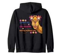 Cute Llama Alpaca Admit It Life Would Be Boring Without Me Zip Hoodie