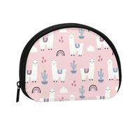 Cute Llama Alpaca with Cactus Coin Purse | Women Wallet Portable Lightweight Small Bag For Cards Coins Cash Lipstick Keys