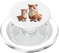 Cute Llama and Little Llama Animal Design PopSockets PopGrip for MagSafe