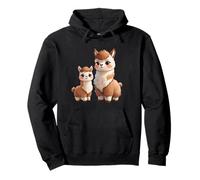 Cute Llama and Little Llama Animal Design Pullover Hoodie