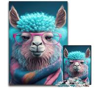 Cute Llama Art 1000 Pieces Puzzles for Adults cardboard Puzzles DIY Decoration, Brain Challenge, for Adult, Family, 26X38CM/10.23x14.96inch