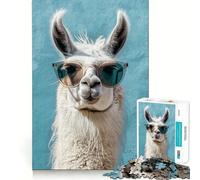 Cute Llama Art 1000 Pieces Puzzles for Adults DIY Fun Tight Connection Pattern Build Xmas Present (38x26cm)
