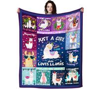 Cute Llama Blanket Soft Warm Alpaca Throw Blankets Cartoon Llama Sofa Couch Bed Birthday Alpaca Gifts for Girls Adult Kids 80"x60"
