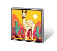 Cute Llama Cactus Custom Lapel Pins Square Brooch Tie Suit Dress Accessories for Men Women Wedding Birthday