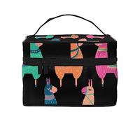 Cute Llama Cartoon Travel Makeup Bag - Elegant and Spacious Cosmetic Organizer for On-The-Go