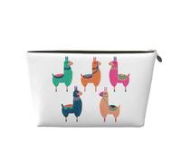 Cute Llama Cartoon Vagilo Leather Toiletry Bag - Stylish & Durable Toiletry Kit for Travelers, Cosmetic Organizer, Makeup Bag, Carry-On, Portable Organizer, Zippered Pouch
