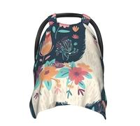 Cute Llama Floral Baby Car Seat Canopy Cover, Multi Use Breathable Nursing Breastfeeding Covers for Mom Soft Stroller Sun Shade Newborn Shower Gift