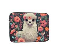 Cute Llama Floral Laptop Case 15 inch, TSA Laptop Sleeve Shockproof Protective Notebook Case Water Resistant Computer Carrying Cover Briefcase Handbags Men Women Computer Bag