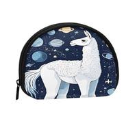 Cute Llama Floral Minis Storage Bag Shell Wallet Small Coin Purse with Minis with Zipper Change Purse for Coin Keys You Can Also Store Any Small Objects You Want
