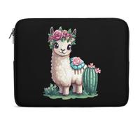 Cute Llama Flower Cactus Laptop Case Sleeve Bag 13inch Durable Shockproof Protective Computer Carrying Cover Briefcase