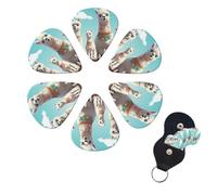 Cute Llama Guitar Picks 6 Pack Guitar Plectrums with Picks Holder Celluloid Plectrums Includes Thin, Medium, Heavy Picks Plectrums for Acoustic Guitar Bass Picks 0.46mm
