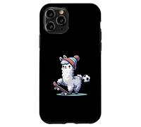 Cute Llama On Skateboard With Soccer Ball Beanie Case for iPhone 11 Pro