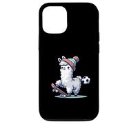 Cute Llama On Skateboard With Soccer Ball Beanie Case for iPhone 12/12 Pro