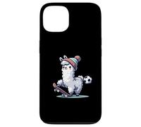 Cute Llama On Skateboard With Soccer Ball Beanie Case for iPhone 13