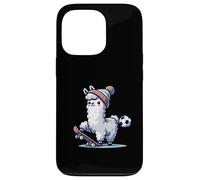 Cute Llama On Skateboard With Soccer Ball Beanie Case for iPhone 13 Pro