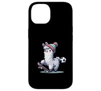 Cute Llama On Skateboard With Soccer Ball Beanie Case for iPhone 14