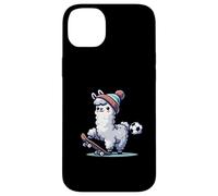 Cute Llama On Skateboard With Soccer Ball Beanie Case for iPhone 14 Plus