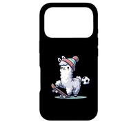 Cute Llama On Skateboard With Soccer Ball Beanie Case for iPhone 17 Pro